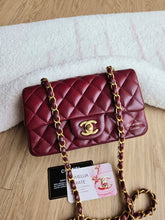 Load image into Gallery viewer, Chanel 15B Burgundy Caviar Classic Mini Rectangle Gold Hardware
