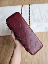 Load image into Gallery viewer, Chanel 15B Burgundy Caviar Classic Mini Rectangle Gold Hardware
