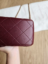 Load image into Gallery viewer, Chanel 15B Burgundy Caviar Classic Mini Rectangle Gold Hardware
