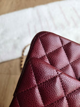Load image into Gallery viewer, Chanel 15B Burgundy Caviar Classic Mini Rectangle Gold Hardware
