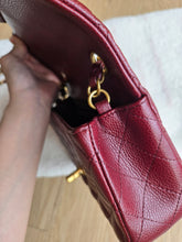 Load image into Gallery viewer, Chanel 15B Burgundy Caviar Classic Mini Rectangle Gold Hardware
