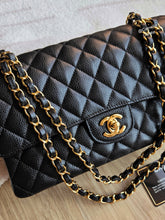 Load image into Gallery viewer, Chanel Classic Flap Medium Black Caviar Burgundy Interior Gold Hardware
