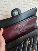 Load image into Gallery viewer, Chanel Classic Flap Medium Black Caviar Burgundy Interior Gold Hardware
