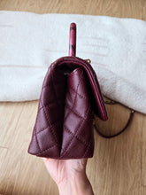Load image into Gallery viewer, Chanel Burgundy Small Coco Handle Caviar Gold Hardware
