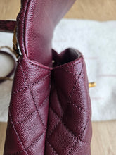 Load image into Gallery viewer, Chanel Burgundy Small Coco Handle Caviar Gold Hardware
