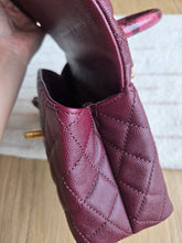 Load image into Gallery viewer, Chanel Burgundy Small Coco Handle Caviar Gold Hardware
