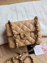 Load image into Gallery viewer, Chanel Dark Beige Mini Square Vintage Caviar 24k Gold
