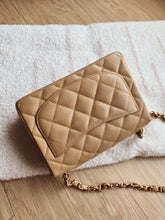 Load image into Gallery viewer, Chanel Dark Beige Mini Square Vintage Caviar 24k Gold
