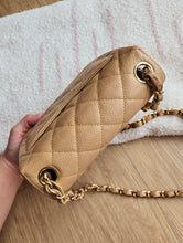 Load image into Gallery viewer, Chanel Dark Beige Mini Square Vintage Caviar 24k Gold

