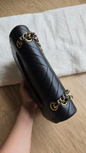 Load image into Gallery viewer, Chanel Classic Medium Flap Vintage Chevron Black 24k Gold
