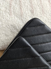 Load image into Gallery viewer, Chanel Classic Medium Flap Vintage Chevron Black 24k Gold
