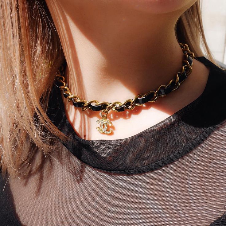 Leather Choker Necklaces Cc Leather Choker Necklaces Cc Chanel 96p