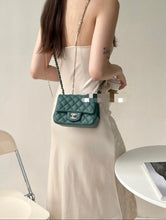 Load image into Gallery viewer, Chanel Mini Square Dark Green Caviar Champagne Gold Hw
