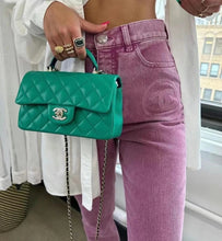 Load image into Gallery viewer, Chanel Mini with Top Handle Green with Gold Hw
