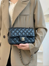 Load image into Gallery viewer, Chanel 17c Black Caviar Mini Rectangle Gold Hw
