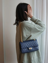Load image into Gallery viewer, Chanel Classic Reissue 226 Navy Caviar Gold Hw
