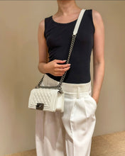 Load image into Gallery viewer, Chanel Boy Small Grey Caviar Gold Hw
