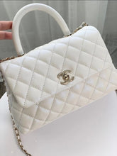 Load image into Gallery viewer, Chanel Pearlescent Ivory Coco Handle Caviar Small Champagne Gold Hardware
