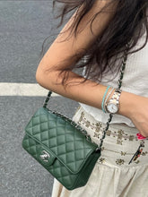Load image into Gallery viewer, Chanel Forest Green Caviar Mini Rectangle Silver Hw
