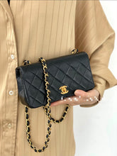 Load image into Gallery viewer, Chanel Mini Statement Flap Vtg Navy 24k Gold
