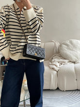 Load image into Gallery viewer, Chanel Mini Statement Flap Vtg Navy 24k Gold
