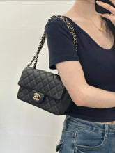 Load image into Gallery viewer, Chanel 17c Black Caviar Mini Rectangle Gold Hw
