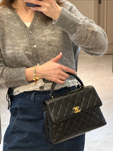 Load image into Gallery viewer, Chanel Kelly Small Vtg Black Caviar 24k Gold
