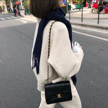 Load image into Gallery viewer, Chanel Bijoux Chain Mini Square Black Vtg 24k Gold
