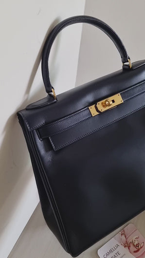 Hermès Kelly 28 Navy Box Calf GHW #Y ASL2465 – LuxuryPromise