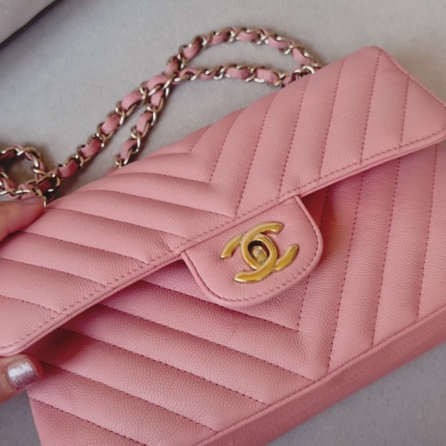 Chanel 19s Pink Caviar Small Classic Flap