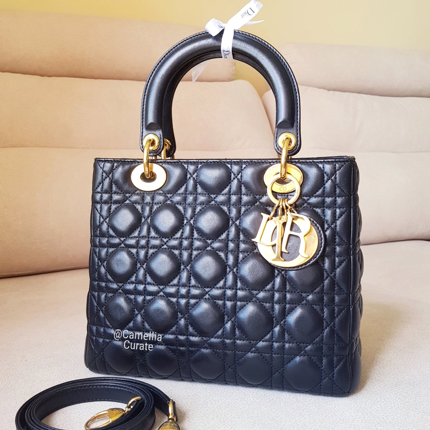 Lady Dior Medium Black Gold Hardware