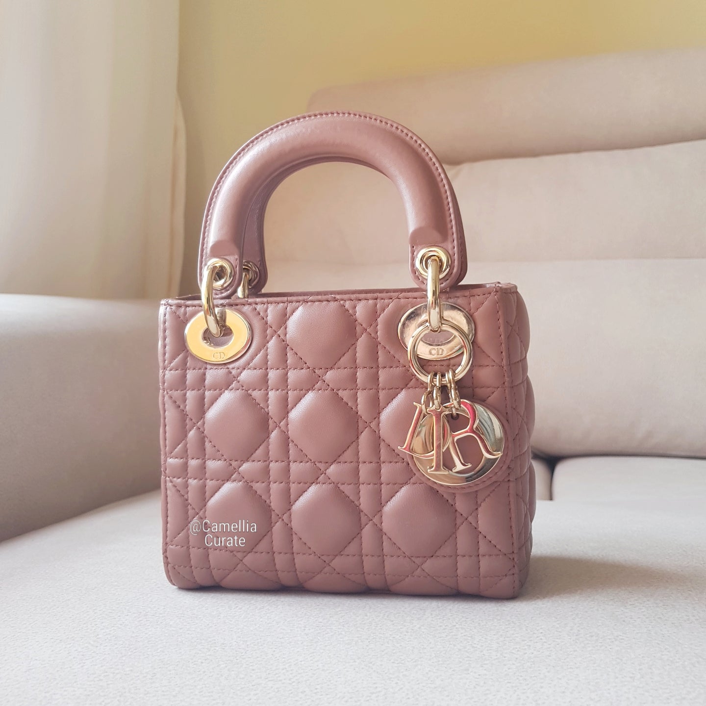 Lady Dior Mini in Petal Brick