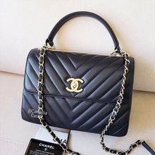 Load image into Gallery viewer, Chanel Trendy Chevron Small Black Lambskin Gold Hardware
