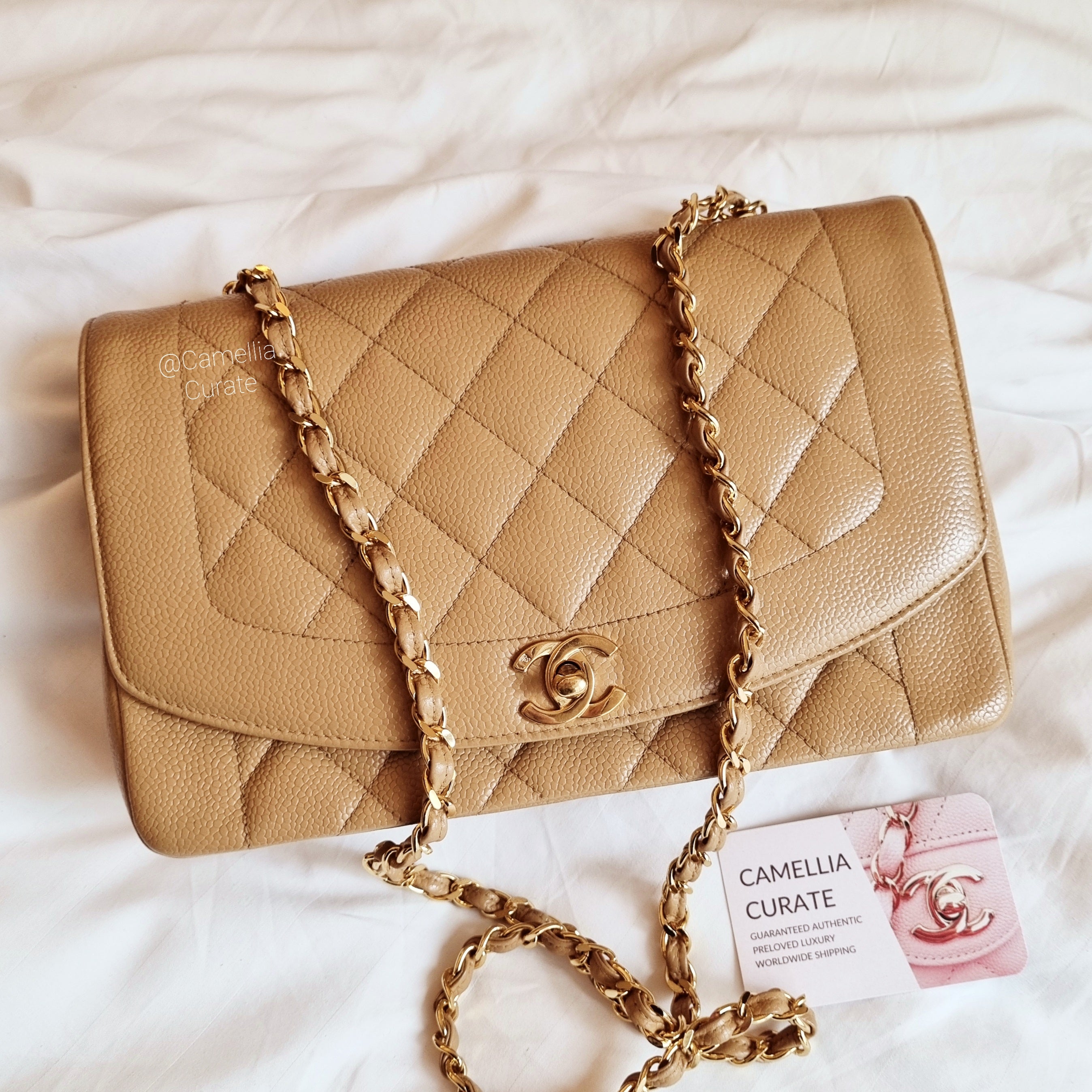 🍦 [SOLD VIA STORIES] VINTAGE CHANEL LADY DIANA SMALL FLAP BAG