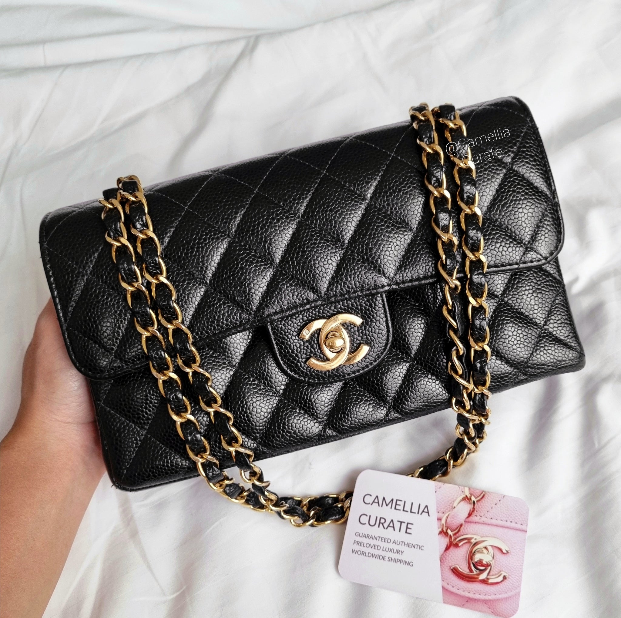 Chanel Vintage Black Small Classic Double Flap Bag Lambskin 24k GHW –  Boutique Patina