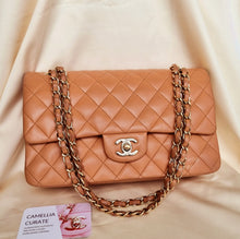 Load image into Gallery viewer, Chanel Vintage Caramel Classic Medium Flap Lambskin 24k Gold HW
