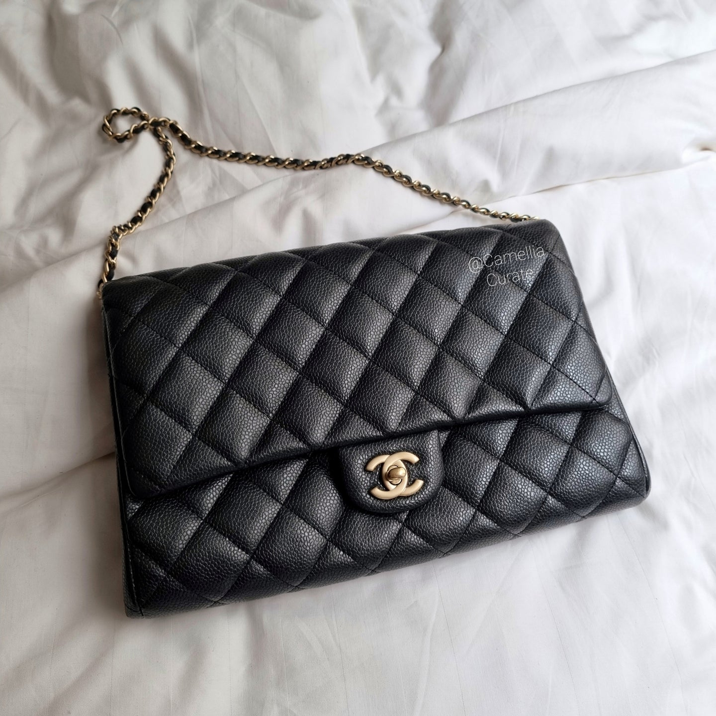 Chanel Clutch with Chain Caviar Gold HW
