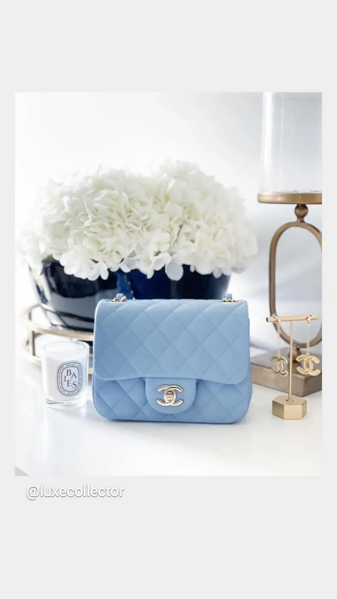 Chanel 21c Sky Blue Mini Square Lambskin Gold HW – CamelliaCurate